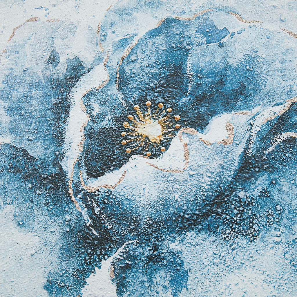 Gleaming Blue Florals Printed Canvas 2 Piece Set