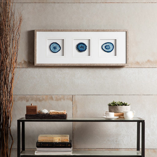 Natural Agate Trio 100% Real Stone Framed Graphic (4" Agate)