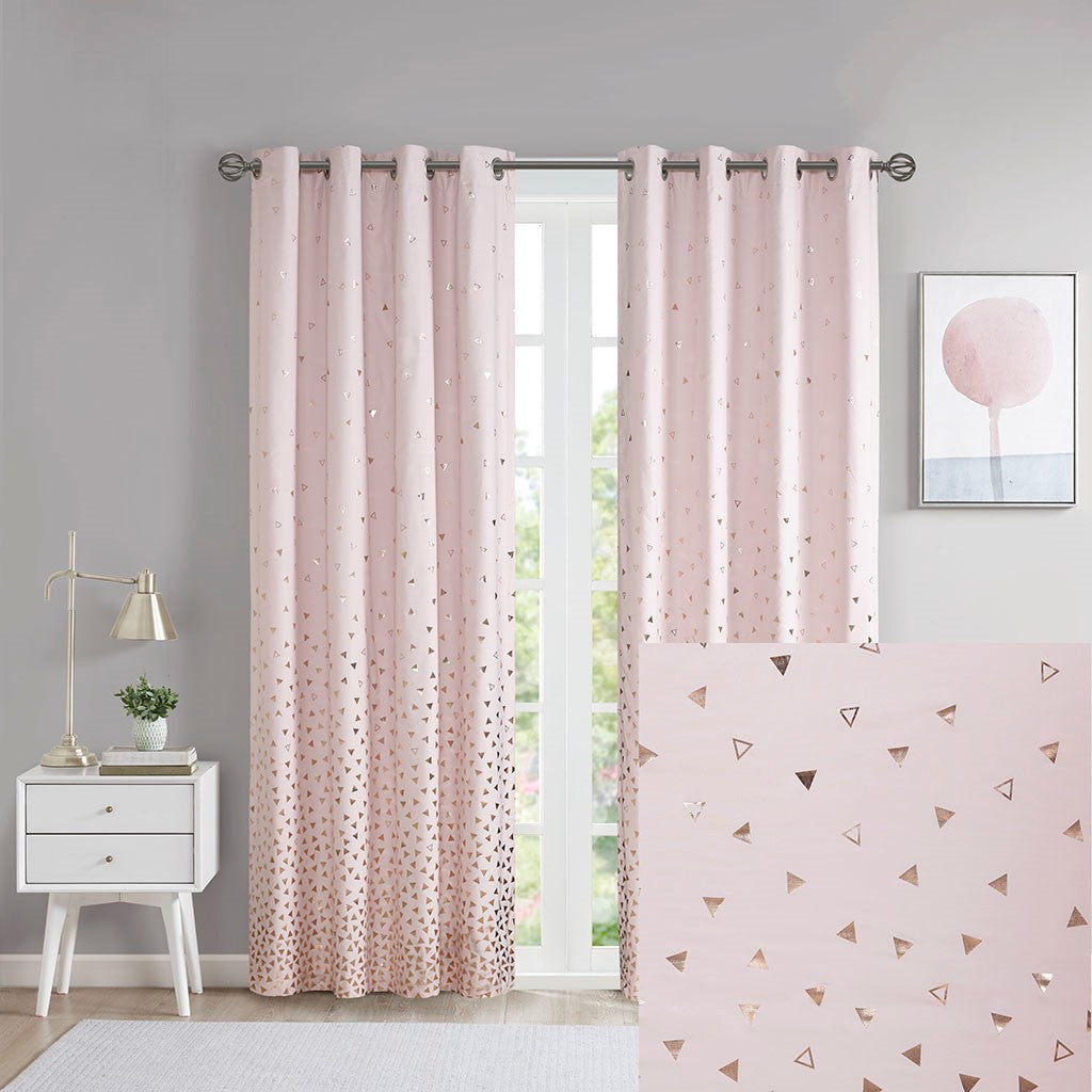 Zoey Total Blackout Printed Metallic Window Panel