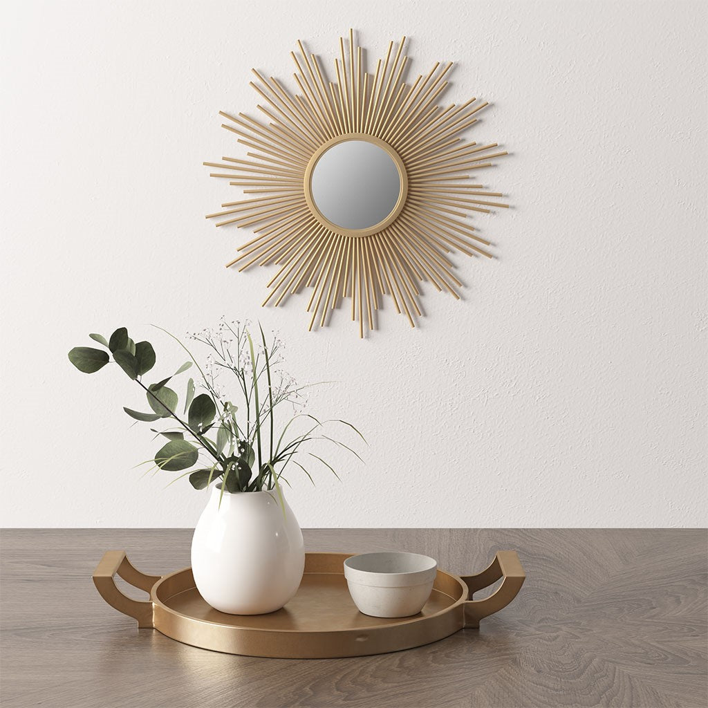 Fiore Round Sunburst Wall Decor Mirror