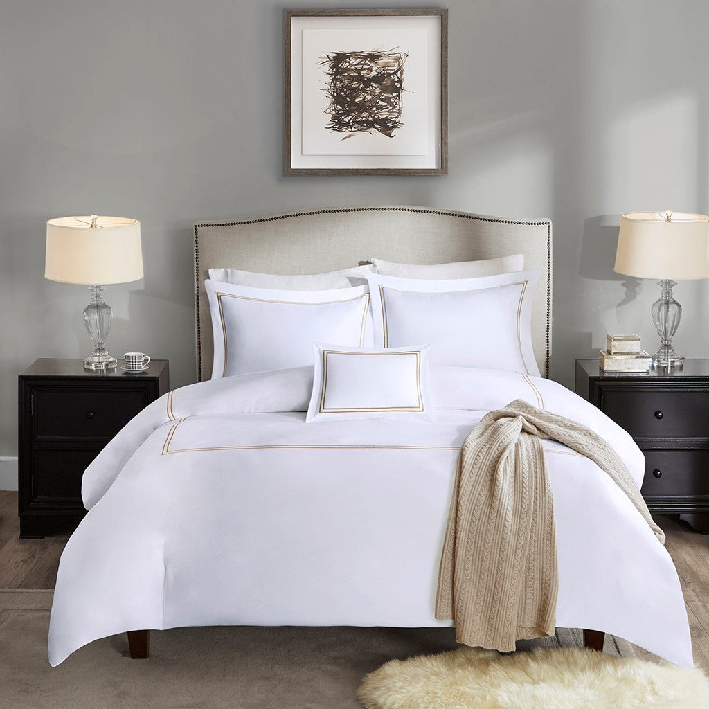 Luxury Collection 1000 TC Embroidered Cotton Sateen 5 PC Comforter Set