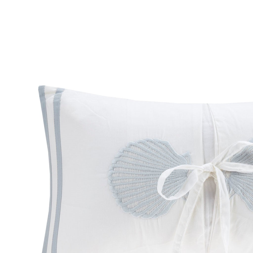 Crystal Beach Embroidered Oblong Pillow