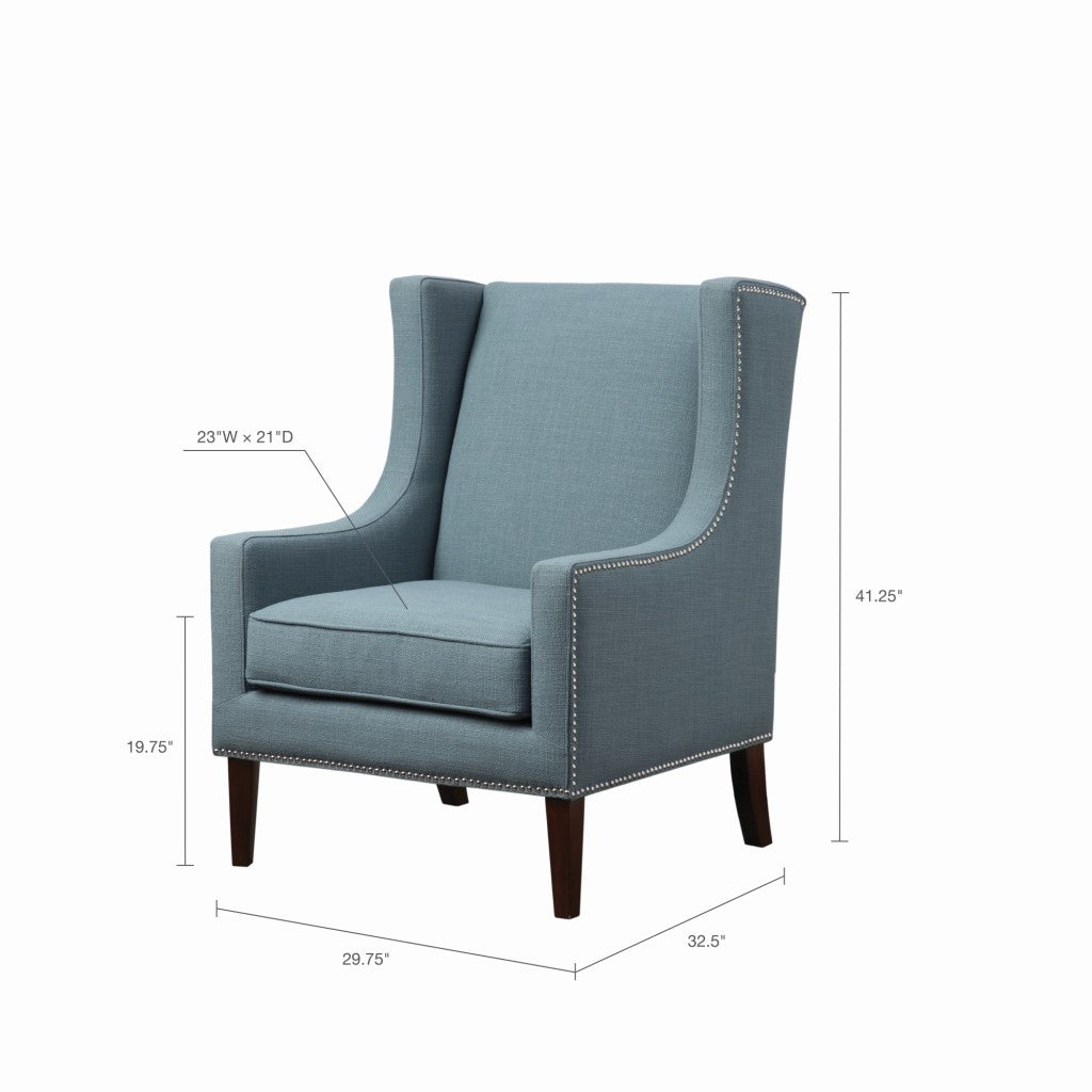 Barton Blue Wing Chair