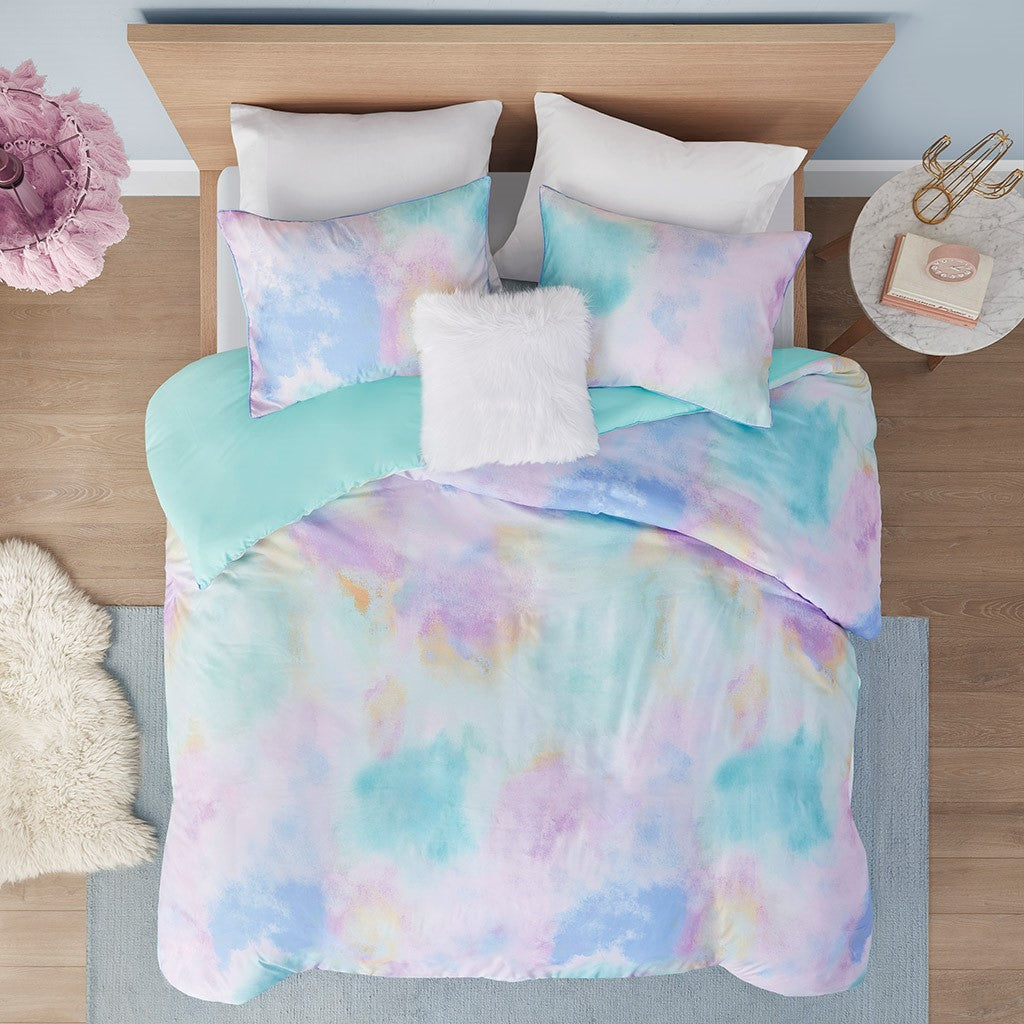Cassiopeia Watercolor Tie Dye Printed Duvet Cover Set