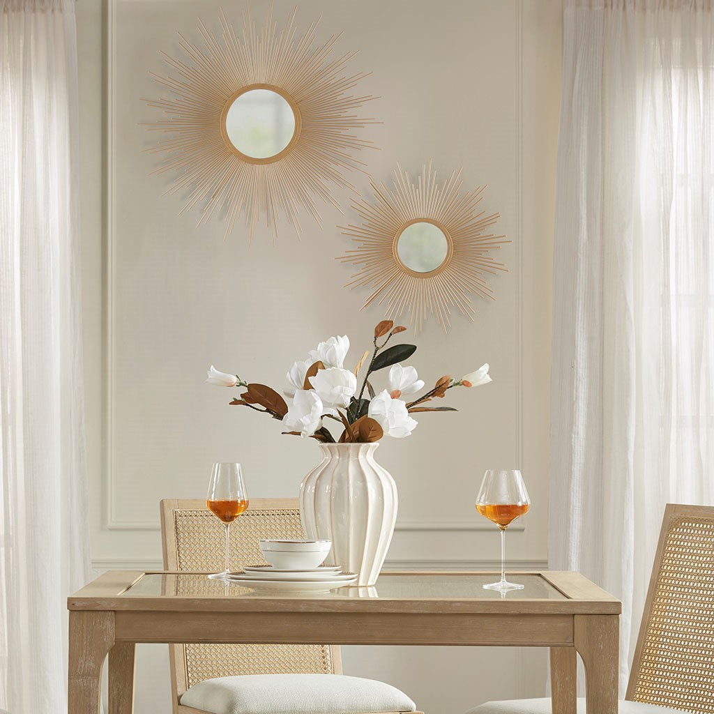 Fiore Round Sunburst Wall Decor Mirror