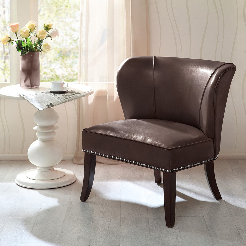 Hilton Armless Brown Accent Chair