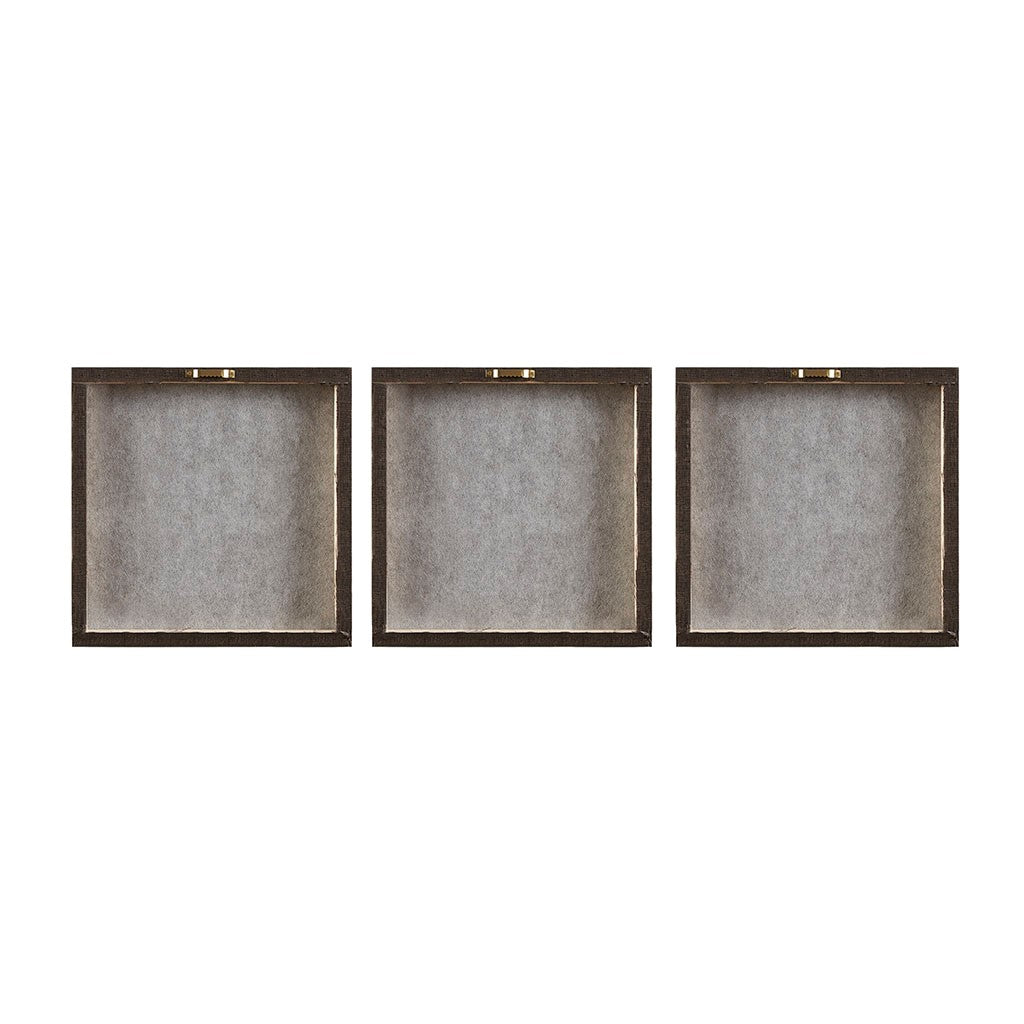 White Mandala Trinity 3D Embellished Linen Canvas 3 Piece Wall Art