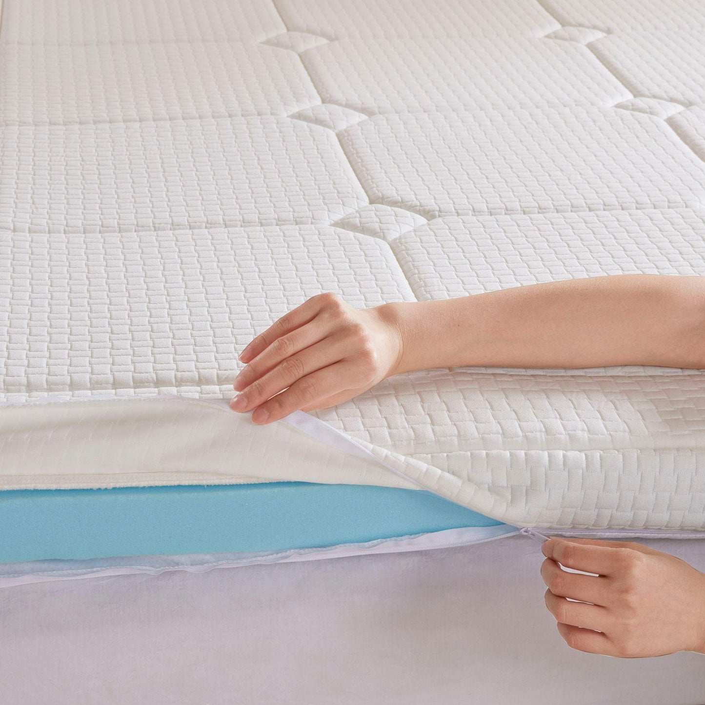 3" Quilted Memory Foam White Mattress Topper Mattress Topper By Olliix/JLA HOME (E & E Co., Ltd)