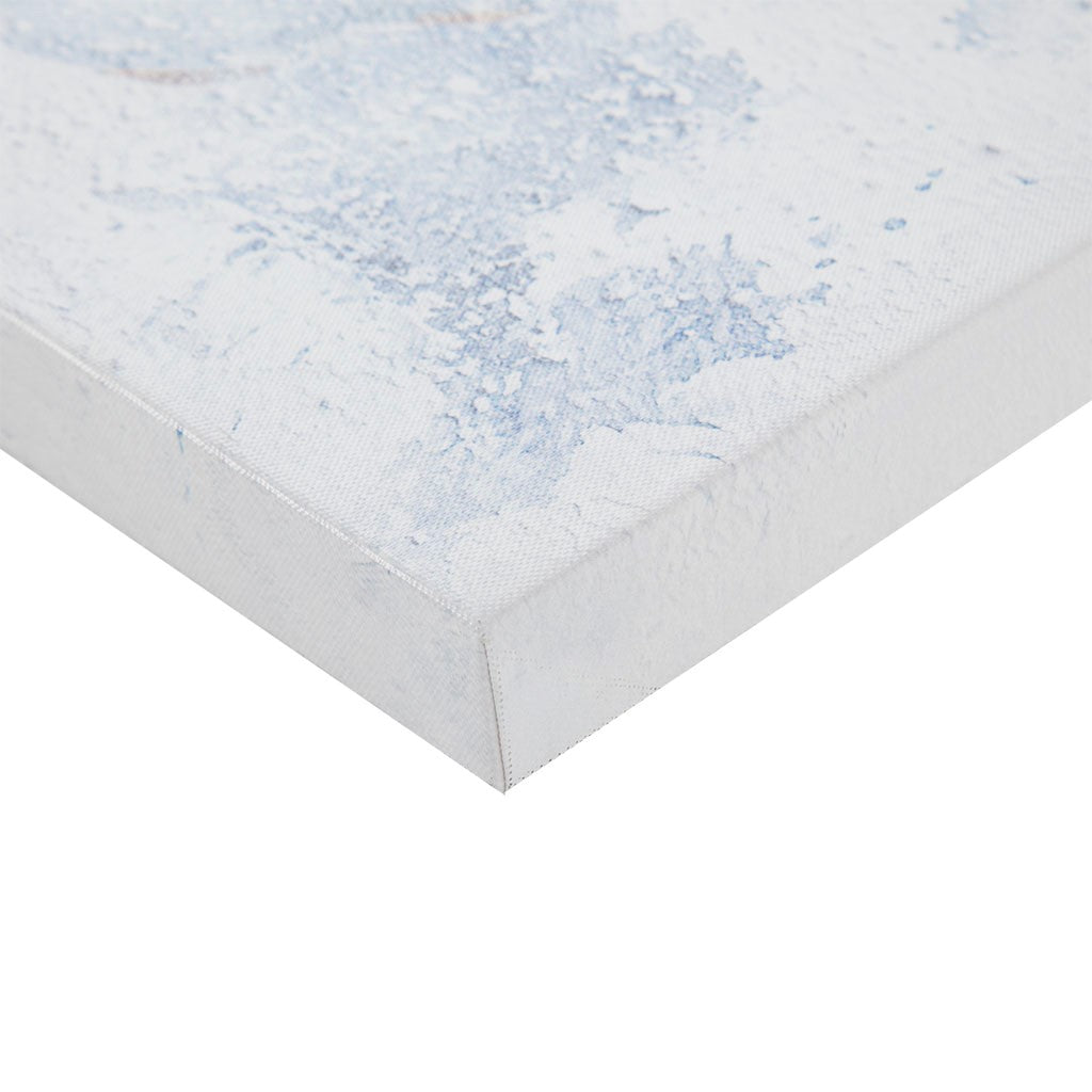 Gleaming Blue Florals Printed Canvas 2 Piece Set