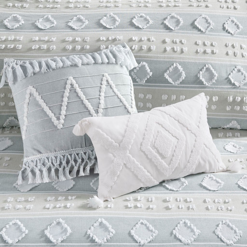 Brice 5 Piece Cotton Clipped Jacquard Duvet Set