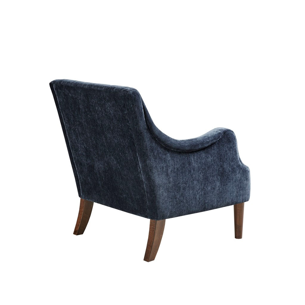 Qwen Button Tufted Navy Accent Chair