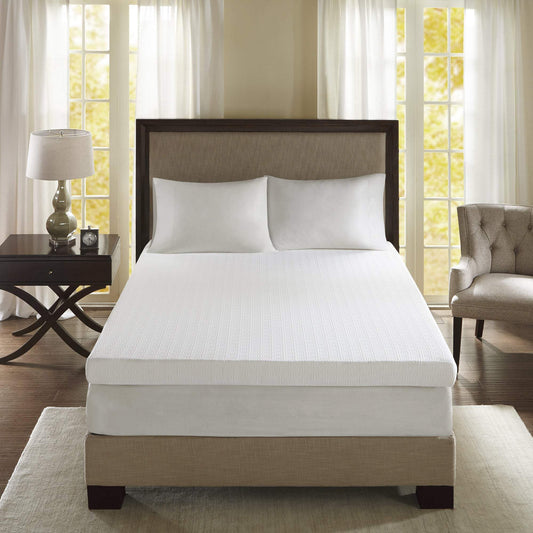 4" Gel Memory Foam with 3M Cover White Mattress Topper Mattress Topper By Olliix/JLA HOME (E & E Co., Ltd)