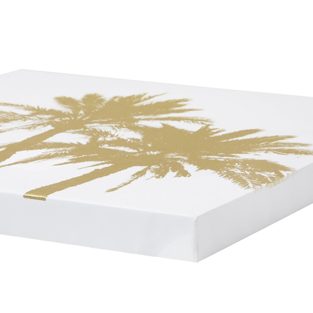 Gold Palms Gold Foil Embellished Canvas