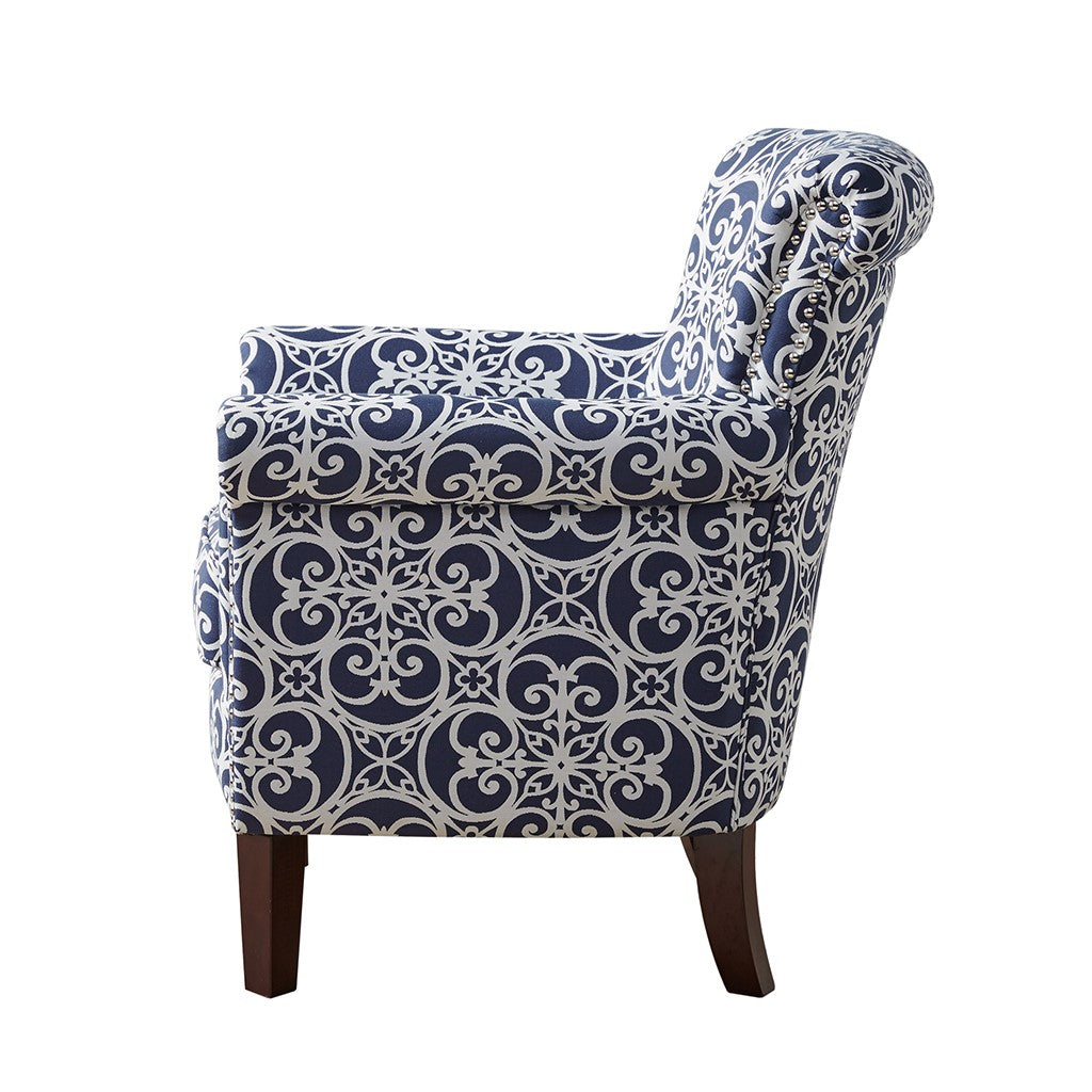 Brooke Navy Tight Back Club Chair