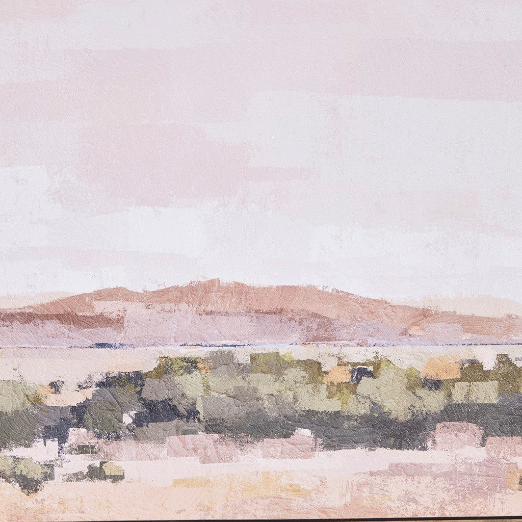 Desert Sunrise Landscape Gel Coated Framed Canvas