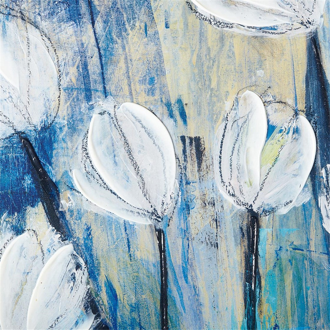 Ocean Breeze Blossom 4 Piece Set Gel Coat Printed on Canvas