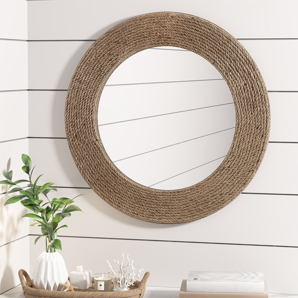 Cove Round Jute Mirror
