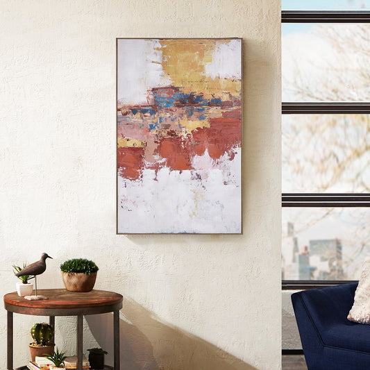 Tribeca Abstract Hand Embellished Framed Canvas