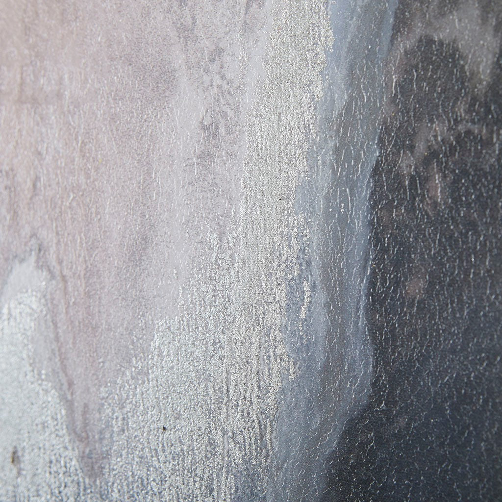 Bliss Abstract Gel Coat Canvas with Silver Foil Embellishment