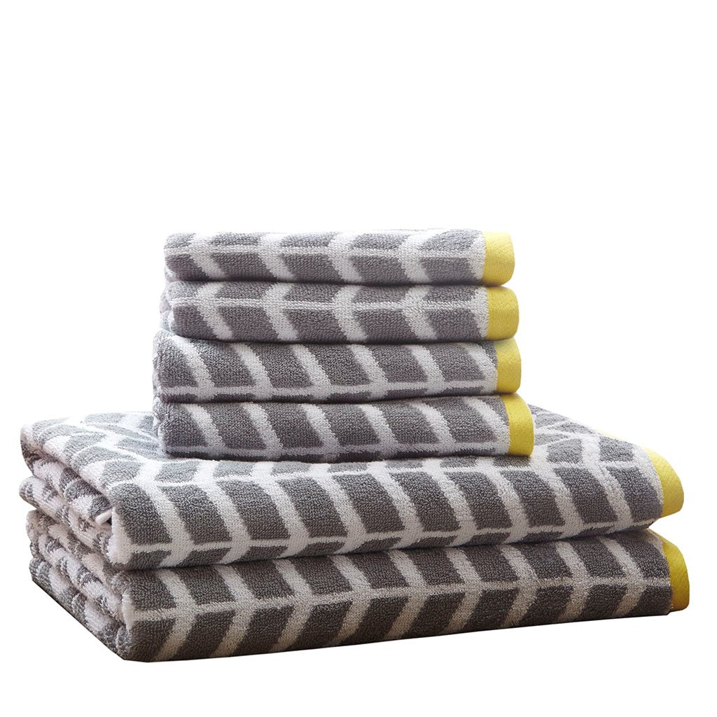 Nadia 6 Piece Cotton Jacquard Towel Set