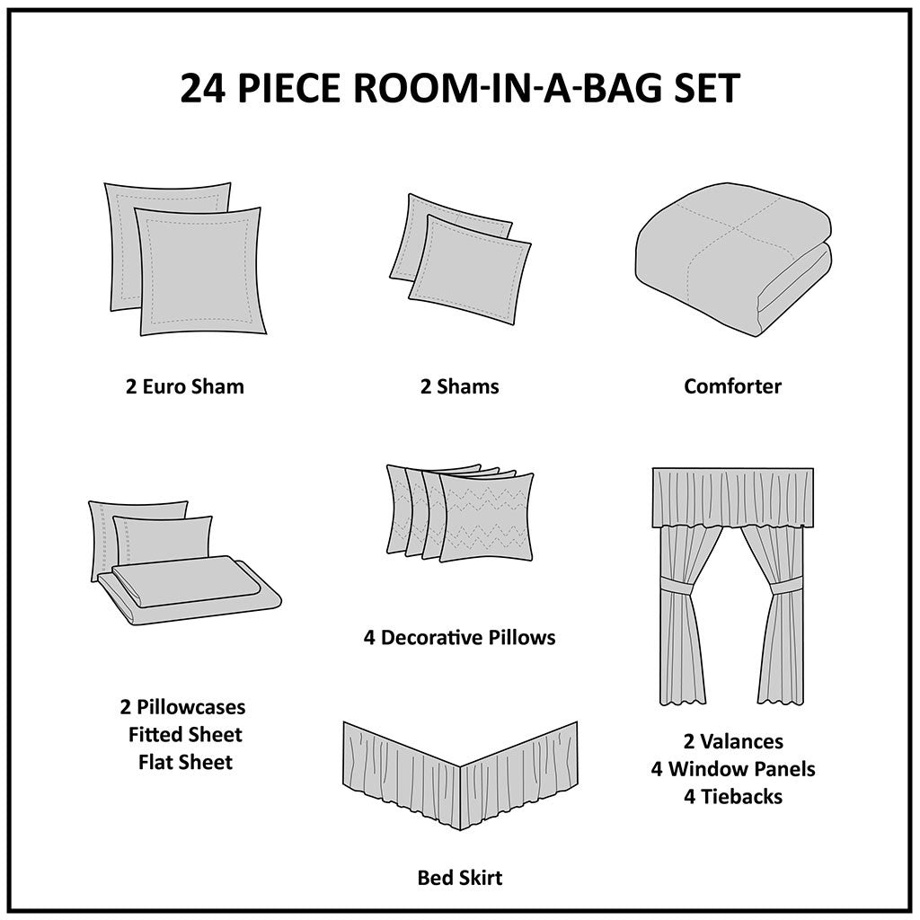 Delaney Navy 24-Piece Room in a Bag