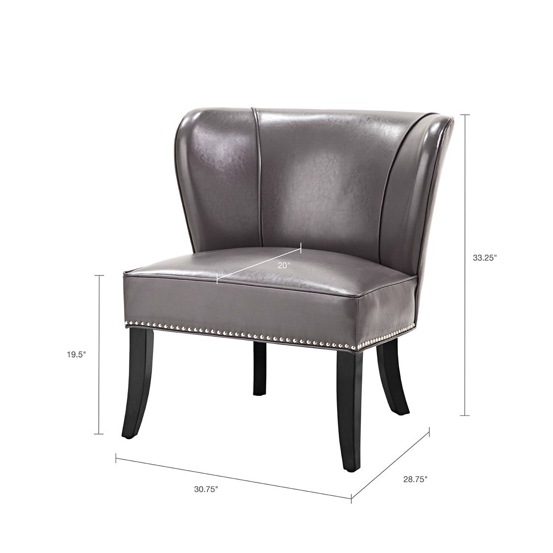 Hilton Armless Grey Accent Chair