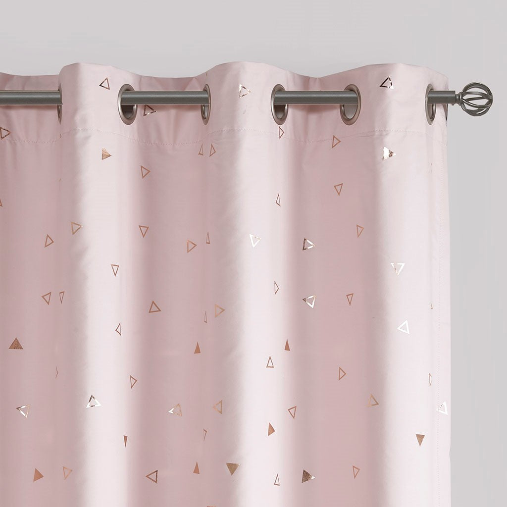 Zoey Total Blackout Printed Metallic Window Panel