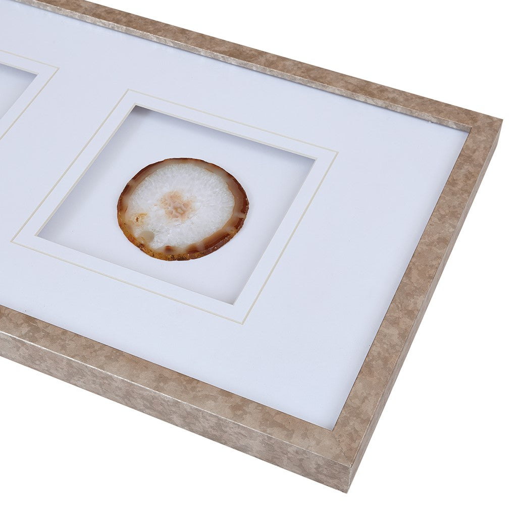 Natural Agate Trio 100% Real Stone Framed Graphic (4" Agate)