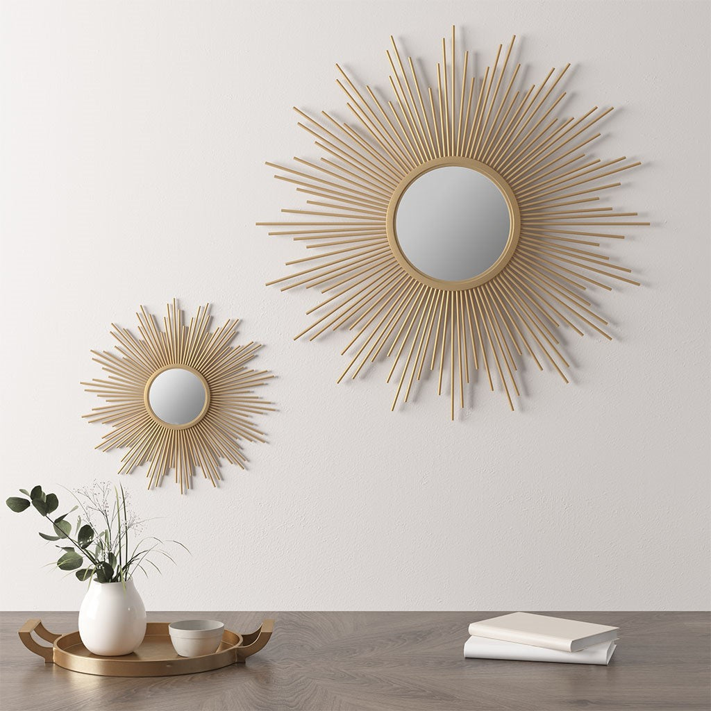 Fiore Round Sunburst Wall Decor Mirror