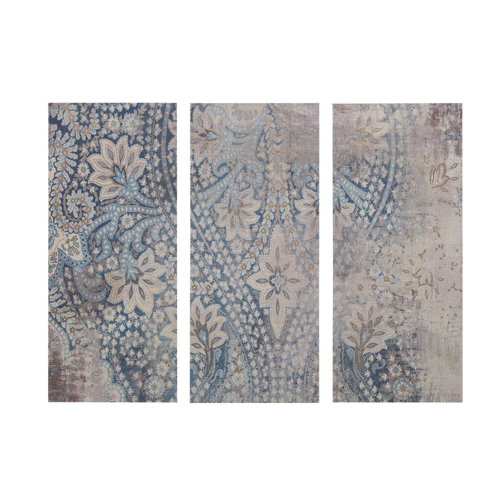 Weathered Damask Walls Printed Linen 3 Piece Set
