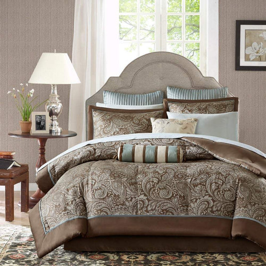 Aubrey Blue 12-Piece Comforter Set Comforter Sets By Olliix/JLA HOME (E & E Co., Ltd)