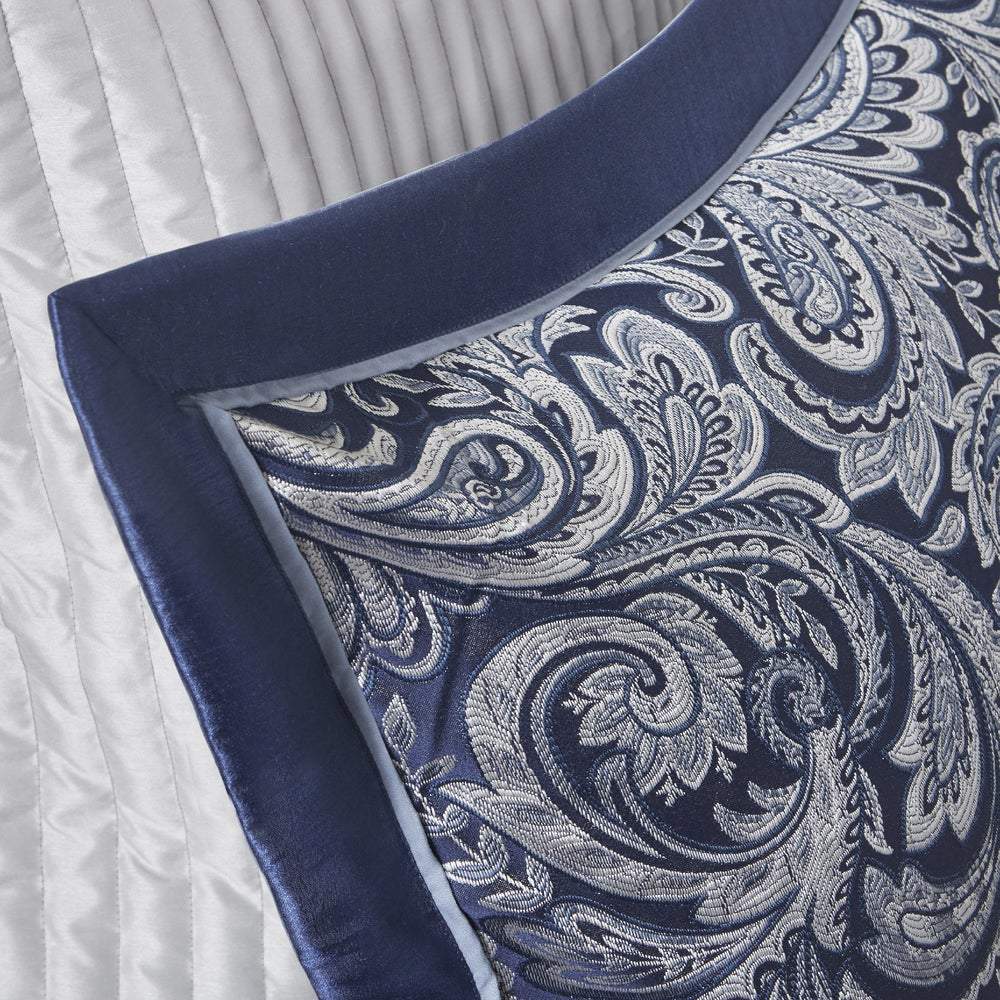 Aubrey Navy 12-Piece Comforter Set Comforter Sets By Olliix/JLA HOME (E & E Co., Ltd)