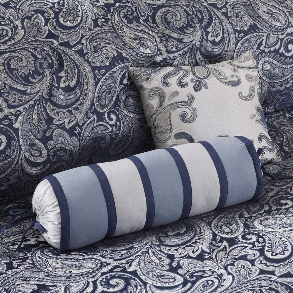Aubrey Navy 12-Piece Comforter Set Comforter Sets By Olliix/JLA HOME (E & E Co., Ltd)
