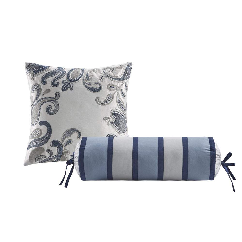 Aubrey Navy 12-Piece Comforter Set Comforter Sets By Olliix/JLA HOME (E & E Co., Ltd)