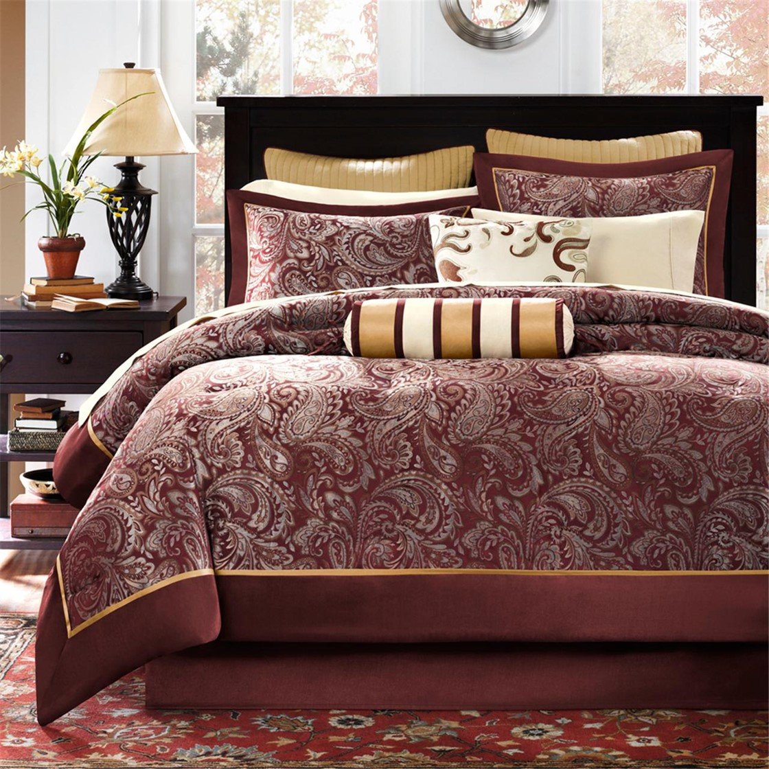 Aubrey Red 12-Piece Comforter Set Comforter Sets By Olliix/JLA HOME (E & E Co., Ltd)