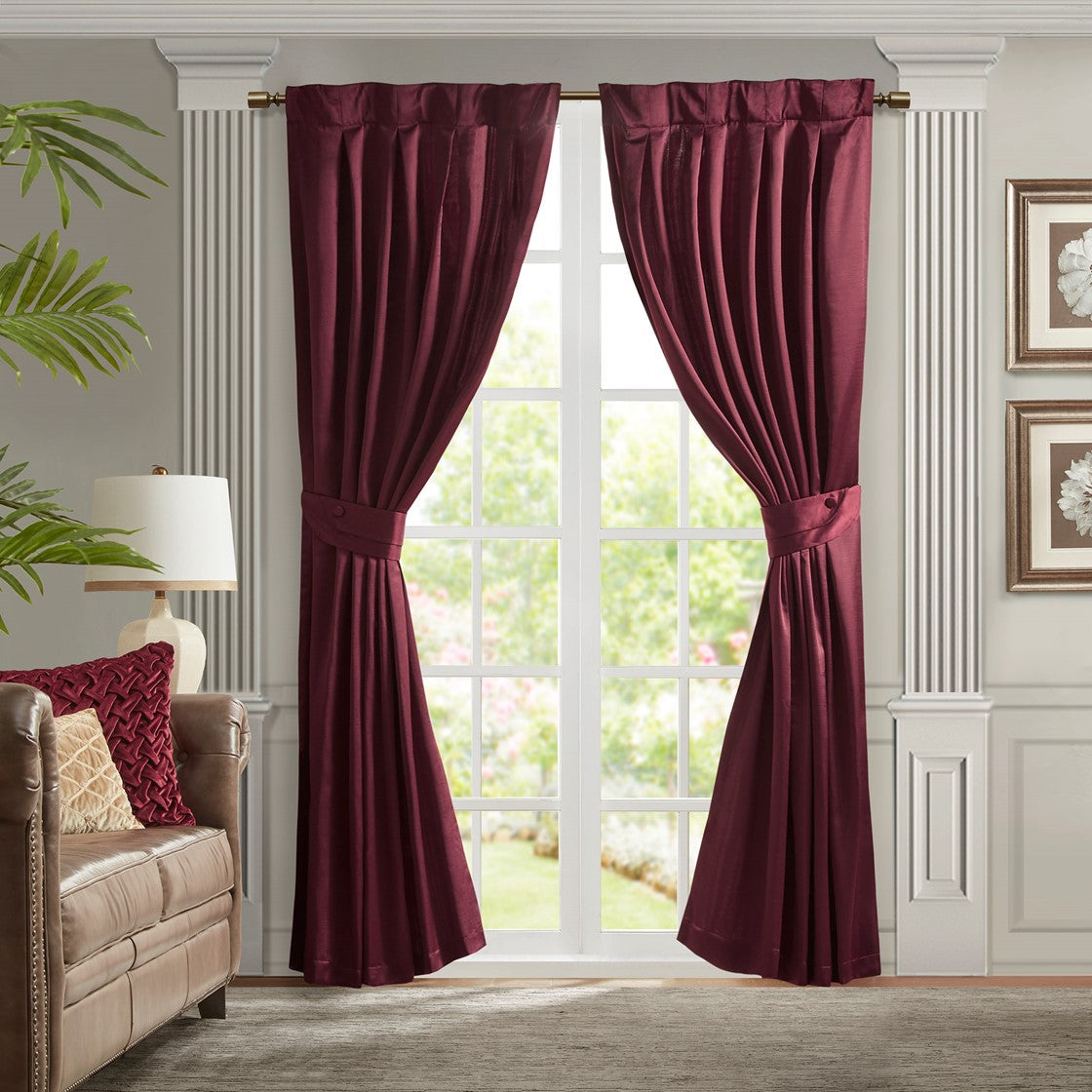 Avignon Pleat Curtain Panel with Tieback (Single)