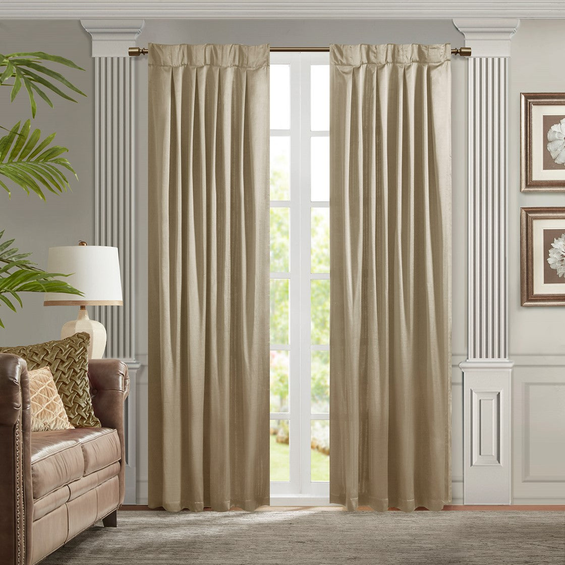 Avignon Pleat Curtain Panel with Tieback (Single)