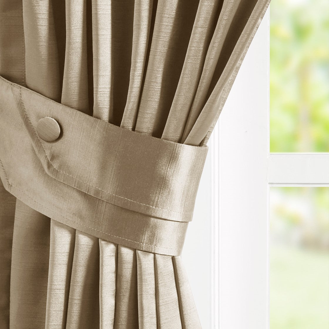 Avignon Pleat Curtain Panel with Tieback (Single)