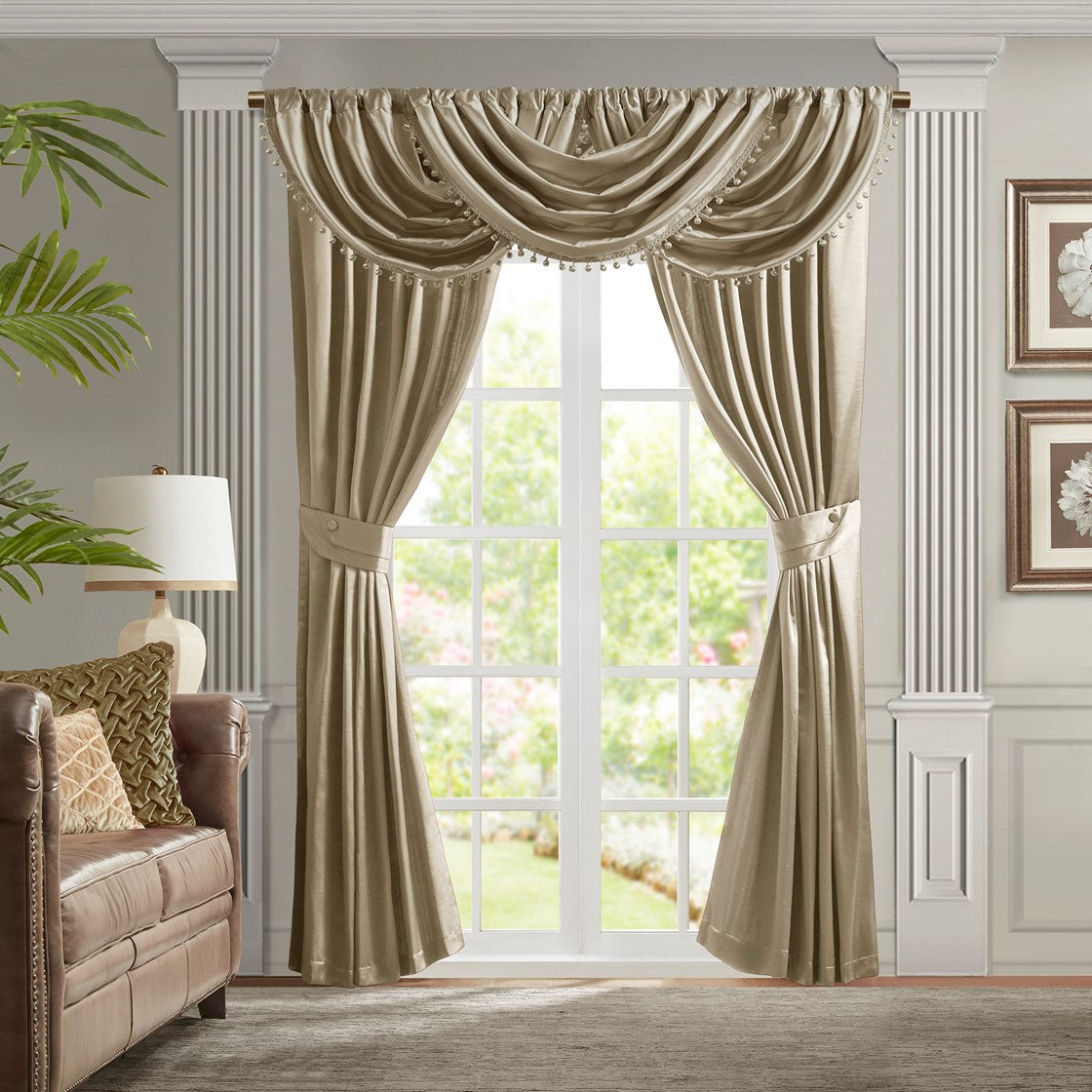 Avignon Pleat Curtain Panel with Tieback (Single)