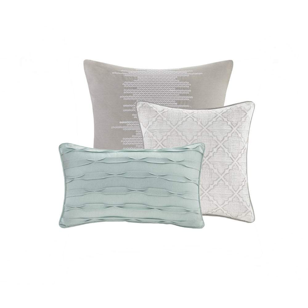 Cadence Aqua 9-Piece Comforter Set Comforter Sets By Olliix/JLA HOME (E & E Co., Ltd)