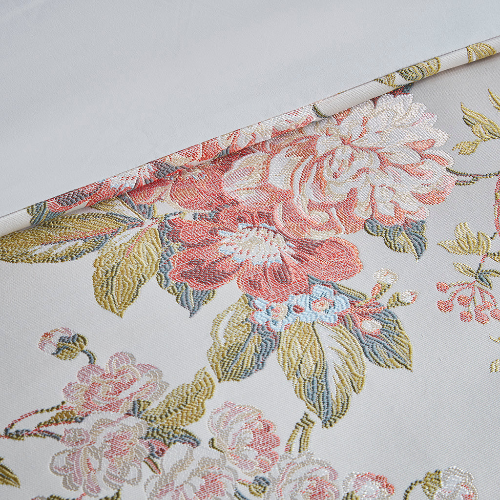 Carolyn Floral Jacquard Comforter Set with Euro Shams and Dec Pillows