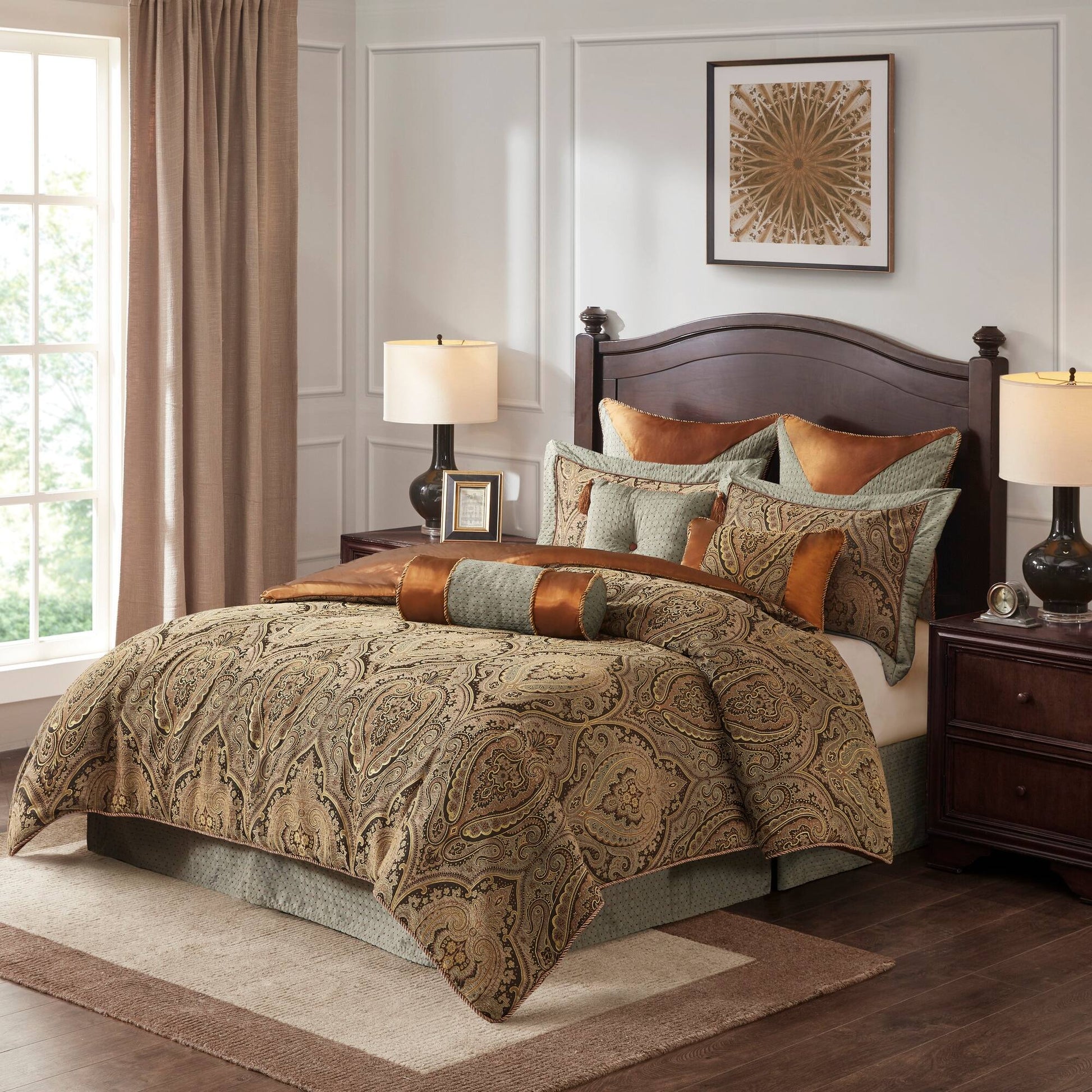 Canovia Springs Brown 10-Piece Comforter Set Comforter Sets By Olliix/JLA HOME (E & E Co., Ltd)