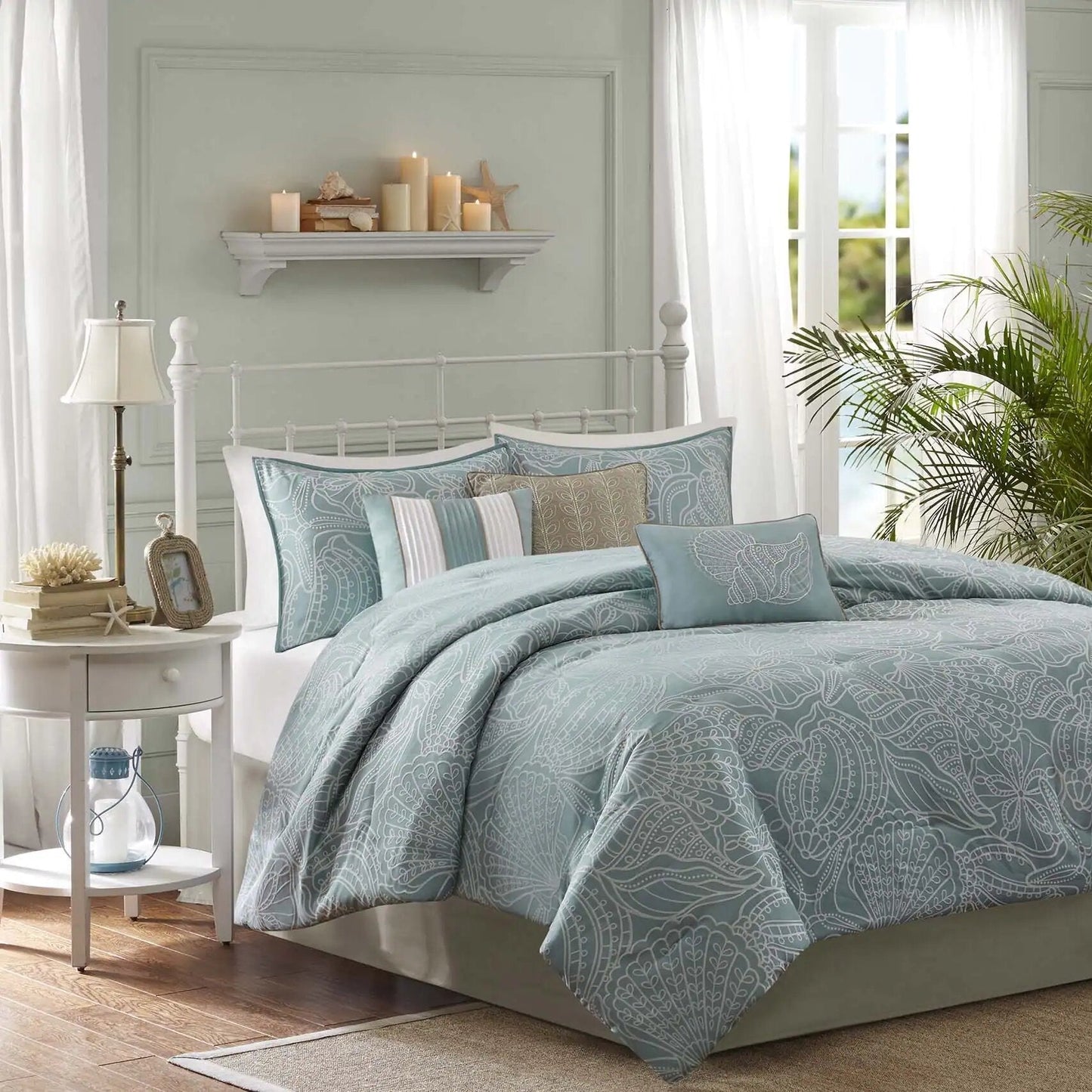 Carmel Blue 7-Piece Comforter Set Comforter Sets By Olliix/JLA HOME (E & E Co., Ltd)