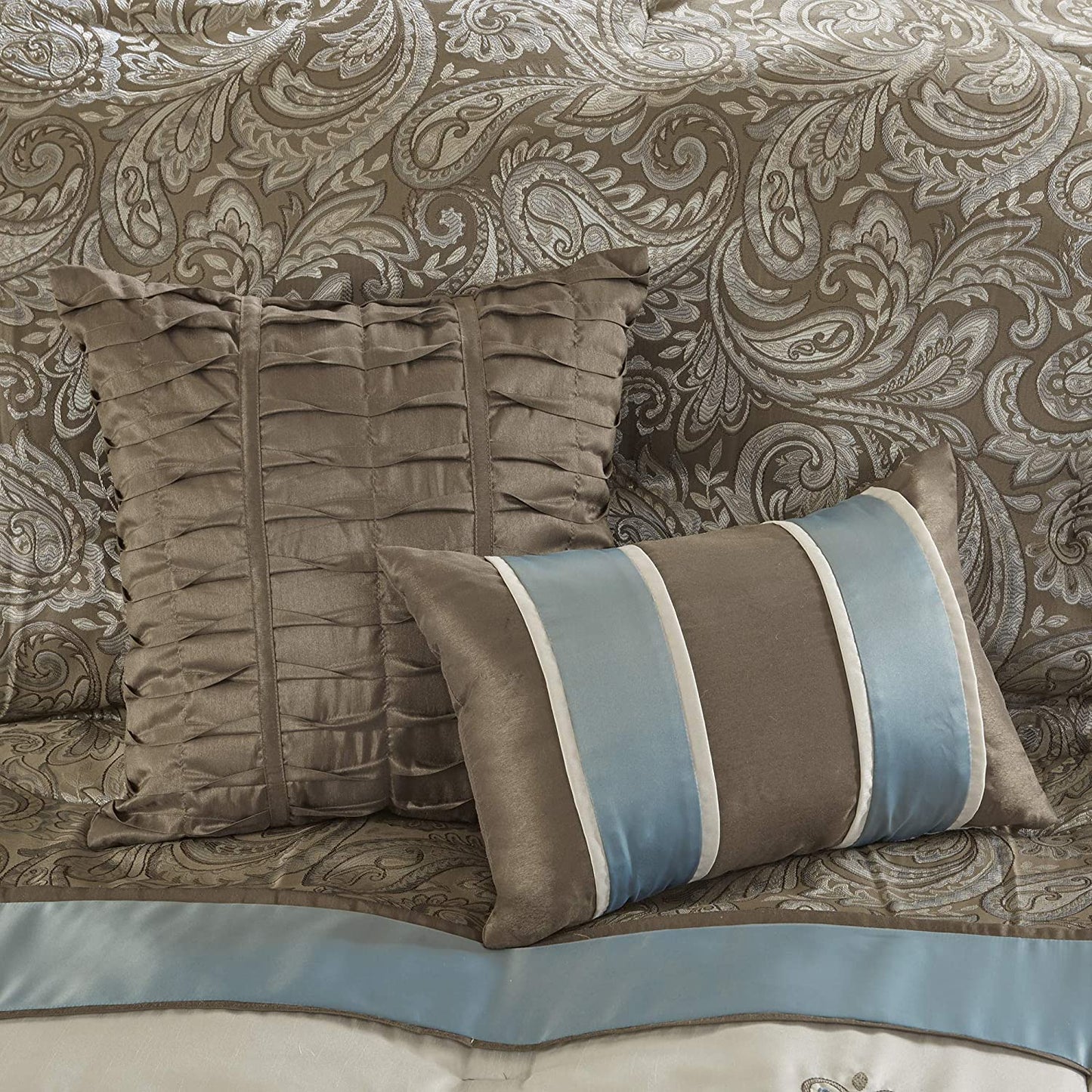 Caroline Blue 7-Piece Comforter Set Comforter Sets By Olliix/JLA HOME (E & E Co., Ltd)
