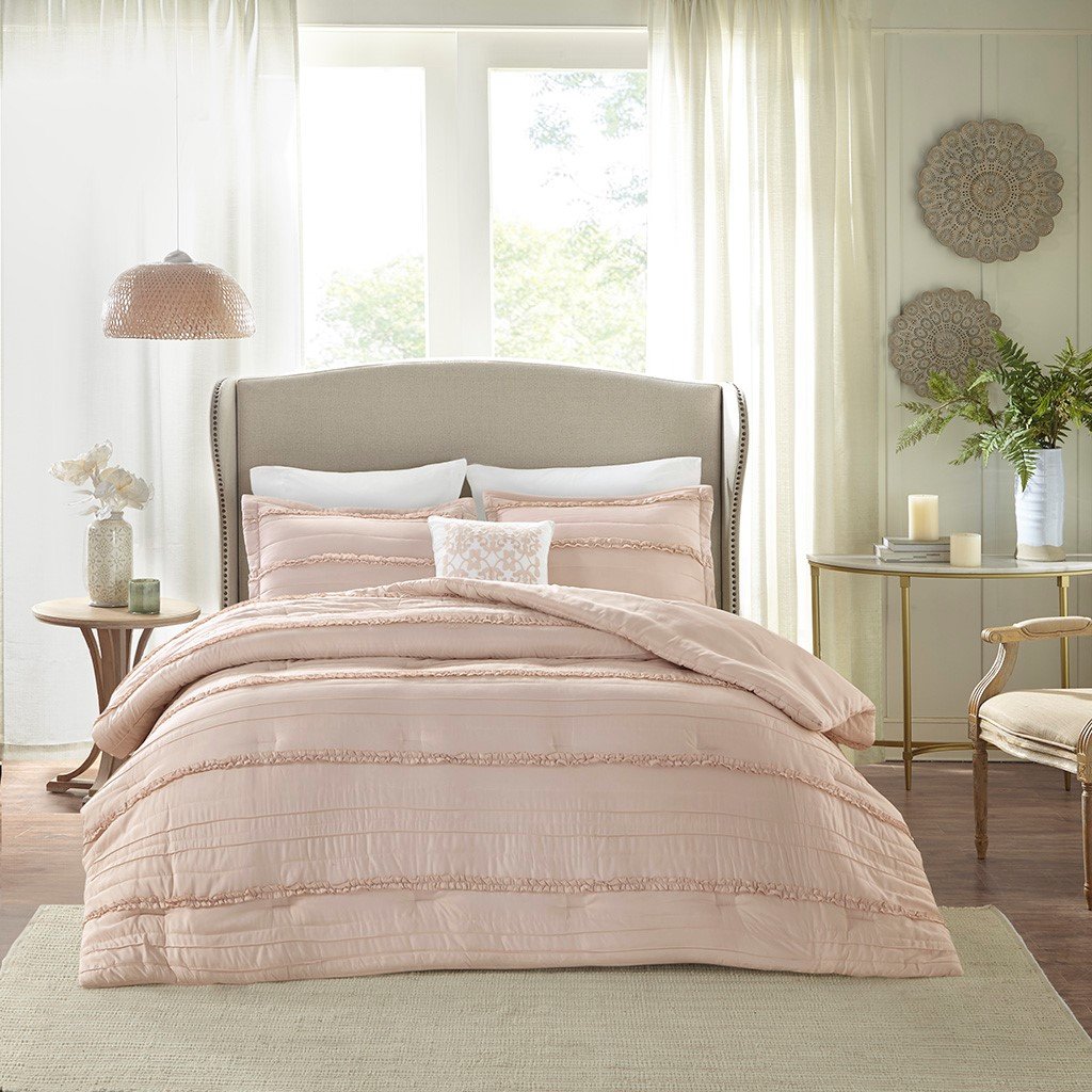 Jersey City Pink 5-Piece Comforter Set Comforter Sets By Olliix/JLA HOME (E & E Co., Ltd)