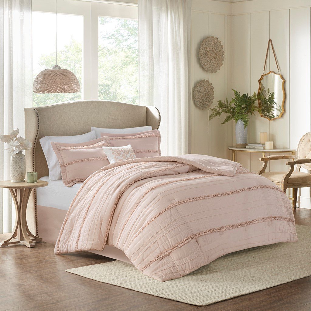 Jersey City Pink 5-Piece Comforter Set Comforter Sets By Olliix/JLA HOME (E & E Co., Ltd)