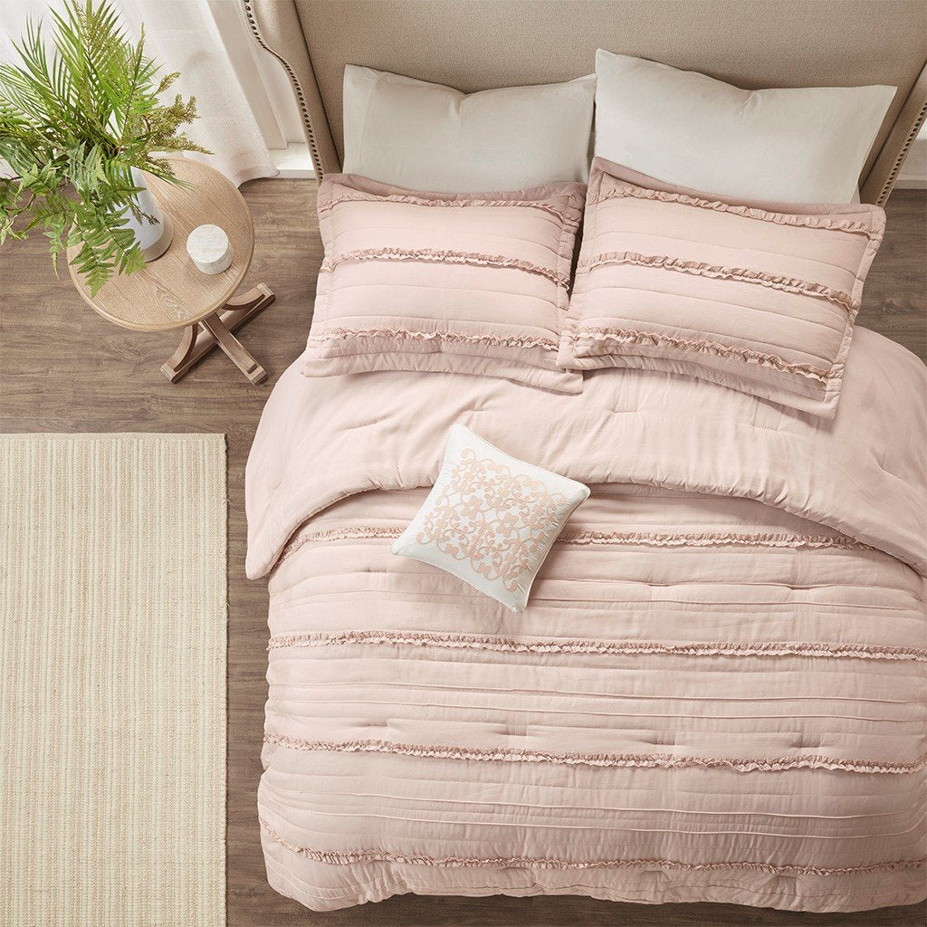 Jersey City Pink 5-Piece Comforter Set Comforter Sets By Olliix/JLA HOME (E & E Co., Ltd)