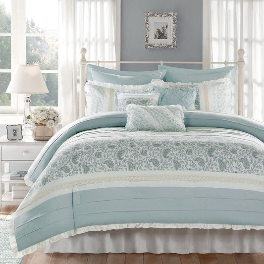 Dawn Blue 9-Piece Comforter Set Comforter Sets By Olliix/JLA HOME (E & E Co., Ltd)