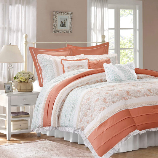Dawn Coral 9-Piece Comforter Set Comforter Sets By Olliix/JLA HOME (E & E Co., Ltd)