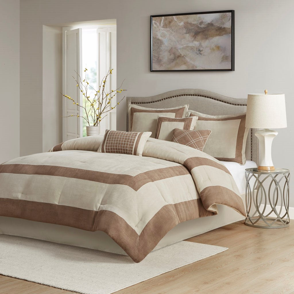 Dax 7 Piece Microsuede Comforter Set